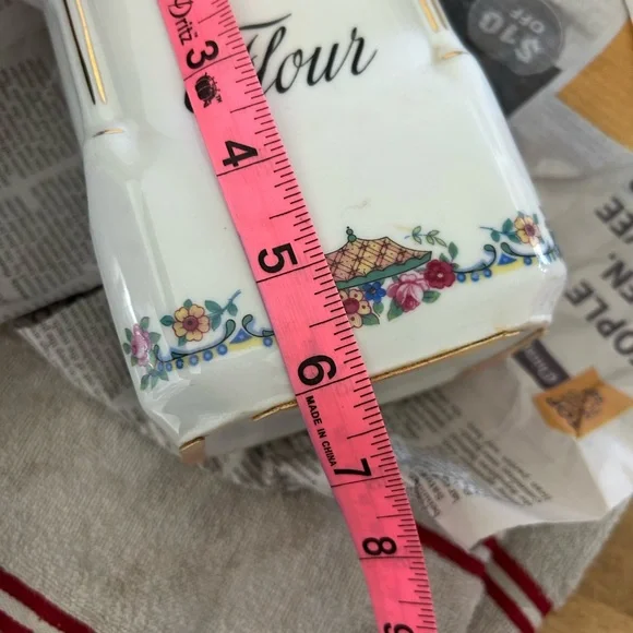 Vintage 1920s Victoria China Czechoslovakia Floral Ceramic Flour Sugar Canisters - Picture 14 of 14